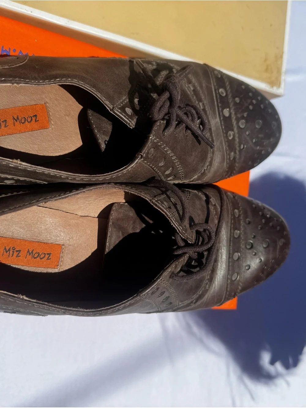 Miz Mooz Monaco Oxford Shoes | Brown Leather | Size 9